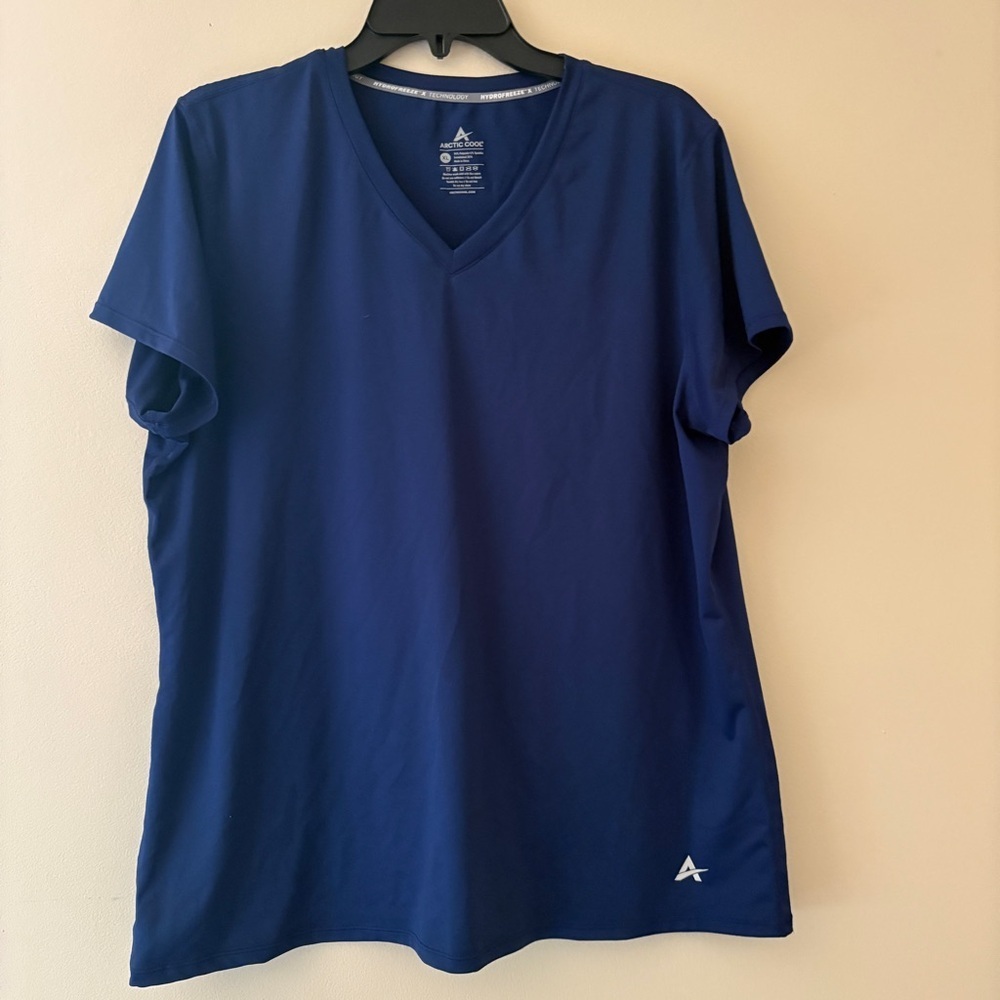 Arctic Cool HydroFreeze X Blue Cooling V Neck Performance Shirt XL